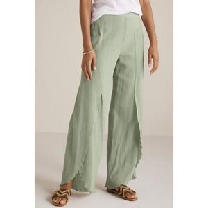 Soft Surroundings Siesta Key Desert Sage Gauze Pant Beachy Resort Wide Leg XL